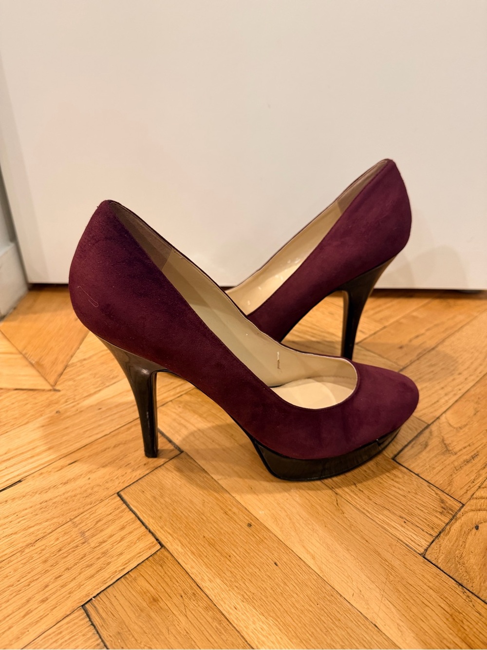Enzo Angiolini Burgundy Suede Platform Pumps Size 11 High Heel